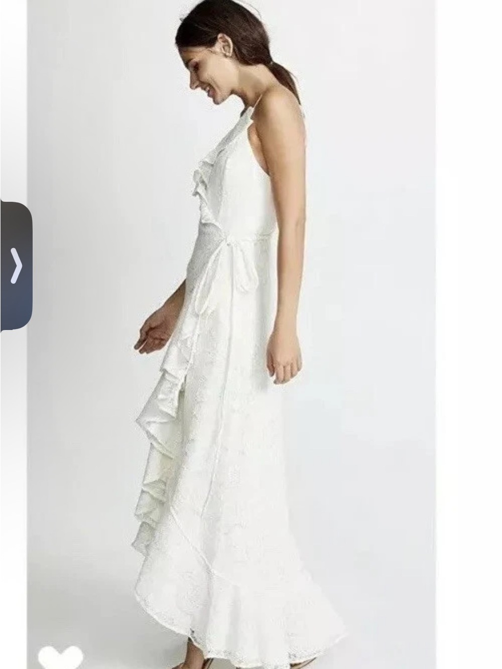 Yumi Kim Ivory Ruffle Wrap High-Low Maxi Dress - Picture 5 of 9
